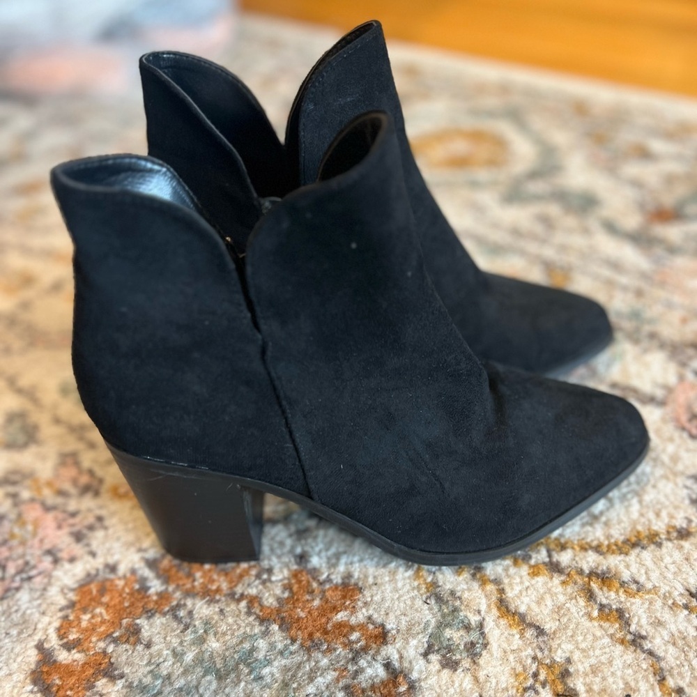 Martella Black Suede Ankle Booties - Picture 5 of 10
